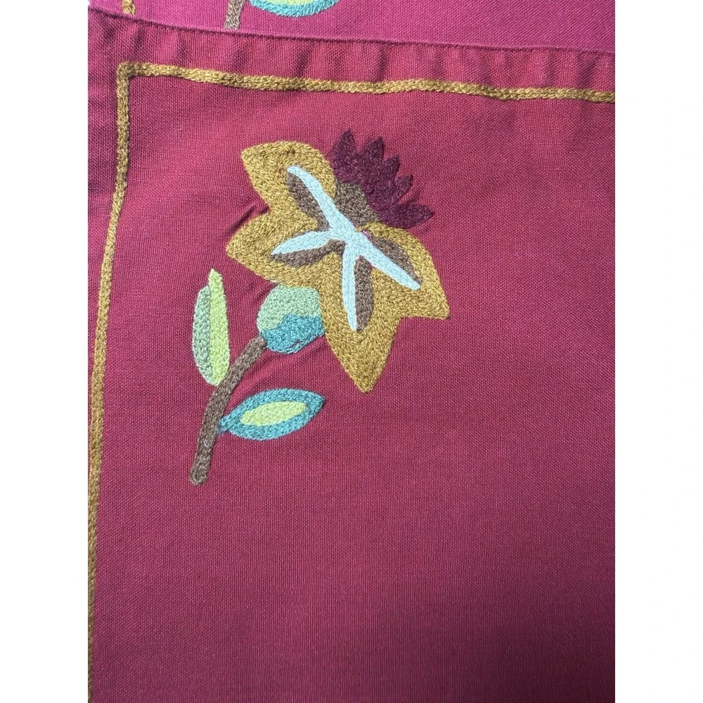 Williams‎ Sonoma Orchard Crewel Napkin Placemat Set Red Floral Embroidered Lot